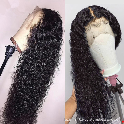 30 Inch Kinky Curly Wigs Lace Front 13X6 Human Hair Deep Curly Human Hair Wigs Full Lace Human Hair Wig with Bangs Loose